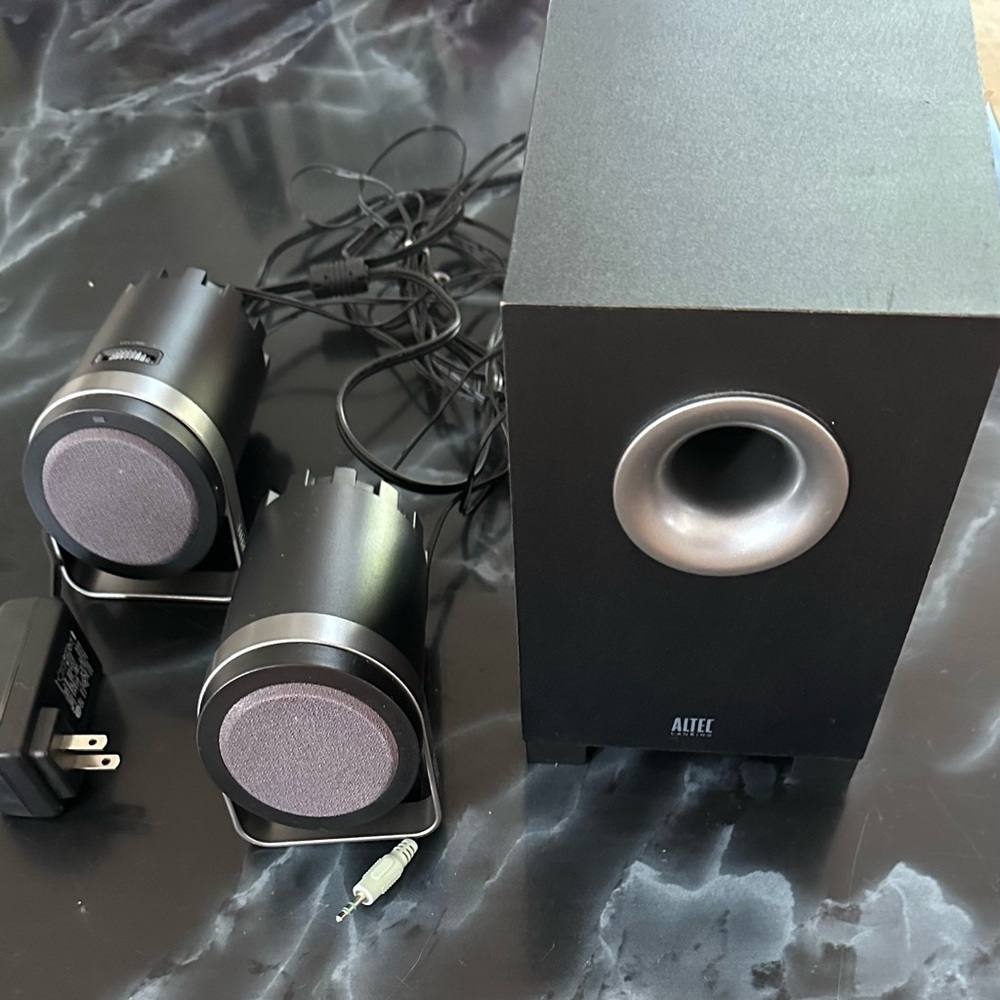 Altec Speakers With Woofer Complete Computer Sound System
